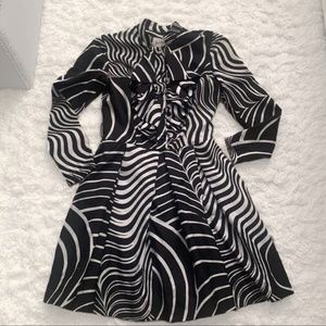 VINTAGE 60s Black White Print Dress